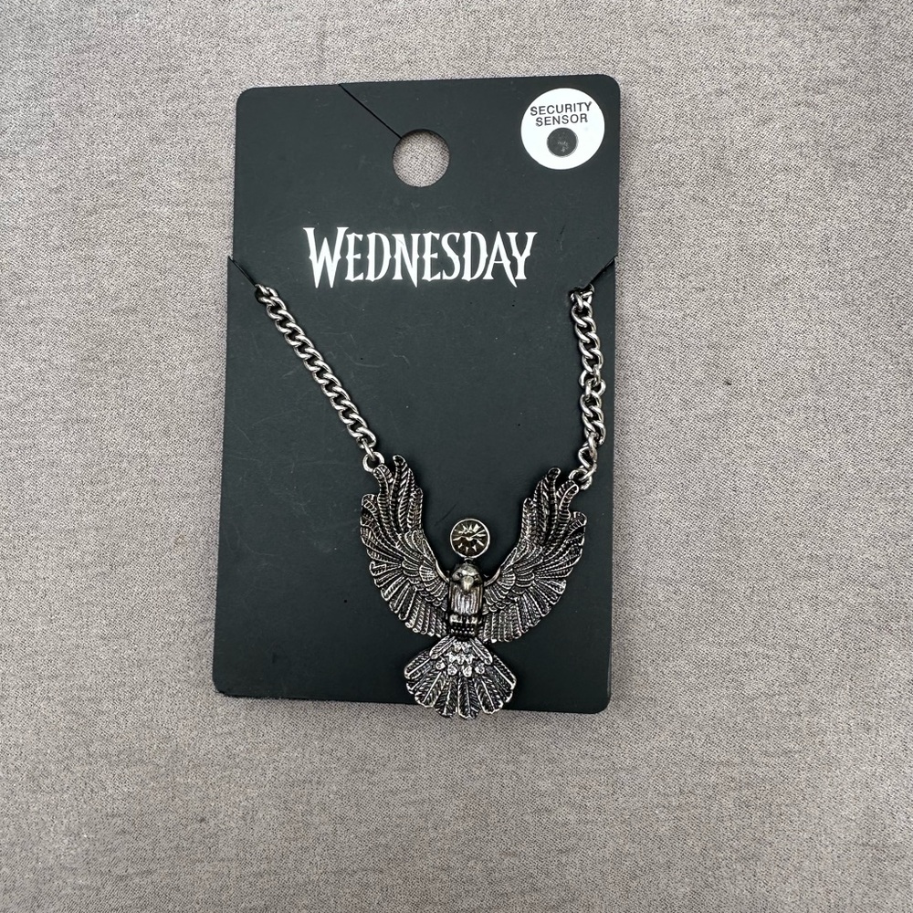 Wednesday Silver Owl Pendant Necklace